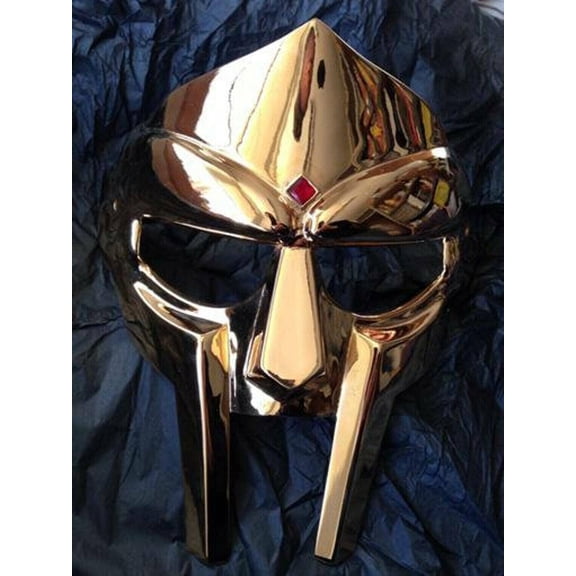 MF Doom Mask Gladiator Mad-villain 18G Steel Brass Face Armor Medieval Helmet