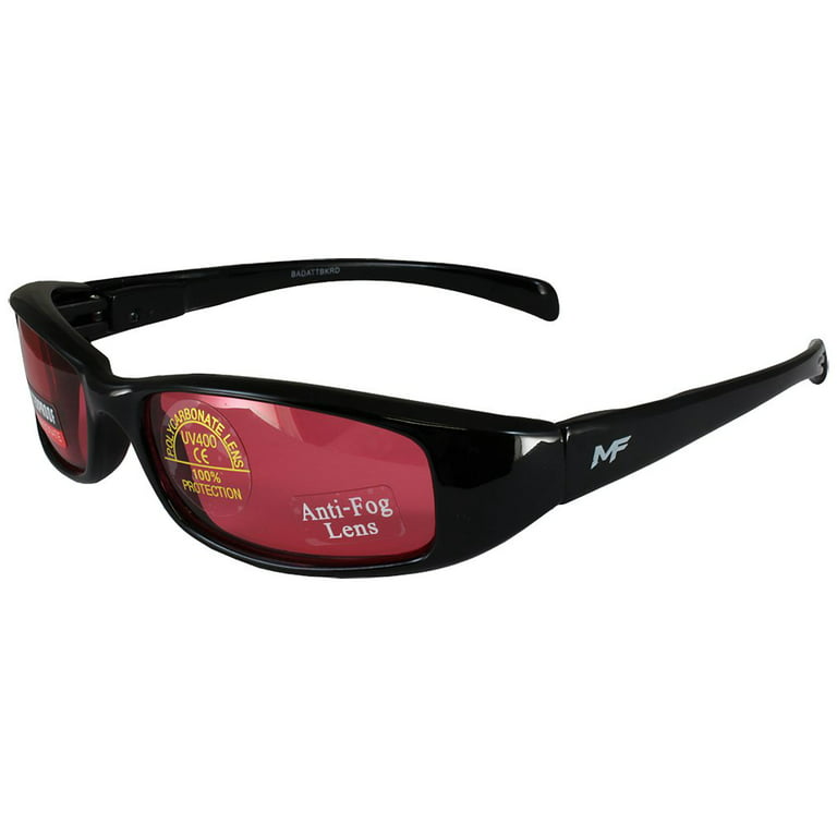 MF Eyewear Bad Attitude Motorcycle Sunglasses Black Frames Super Dark Lens  