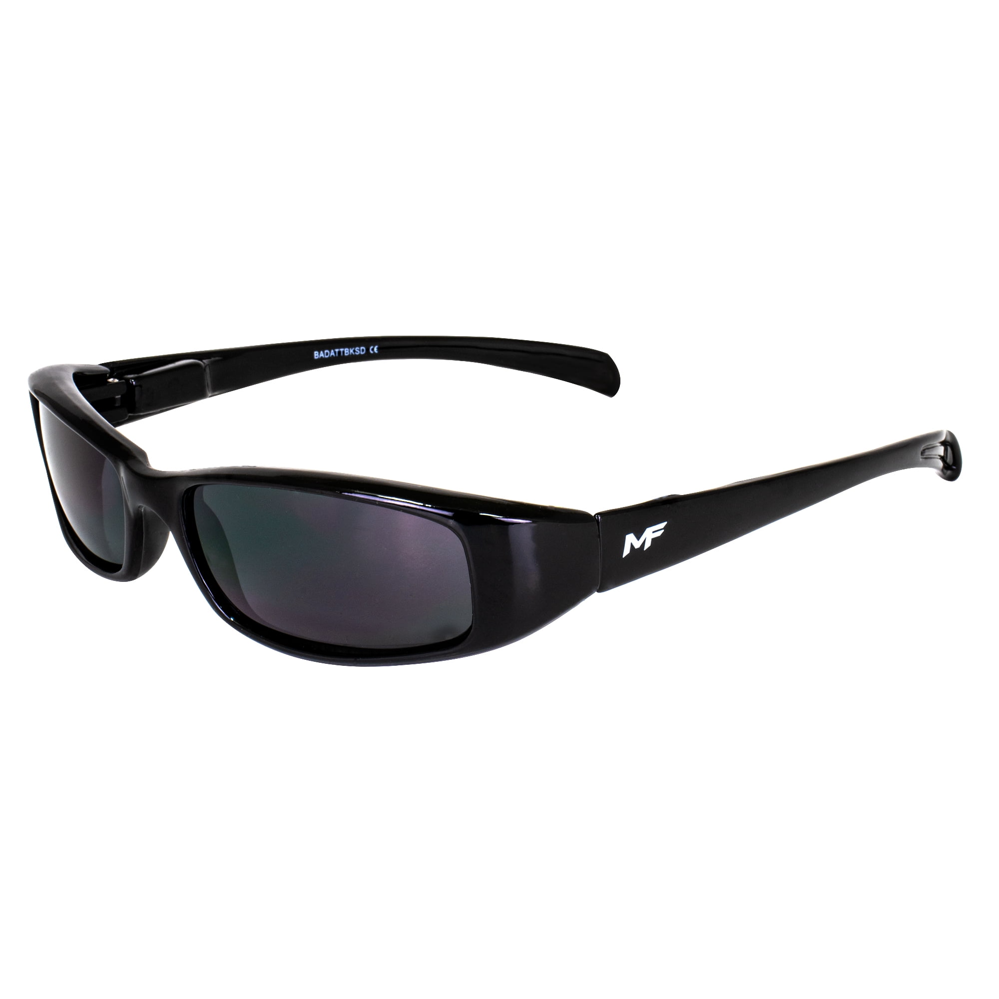 MF Eyewear Bad Attitude Motorcycle Sunglasses Black Frames Super Dark Lens  