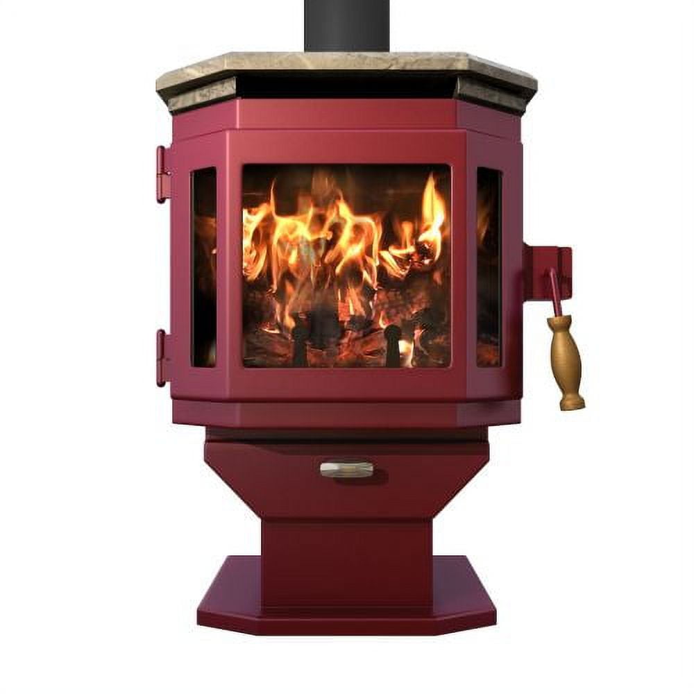 MF Fire Mojave Red Catalyst Wood Stove w/Soapstone Top and Room Blower -  Walmart.com