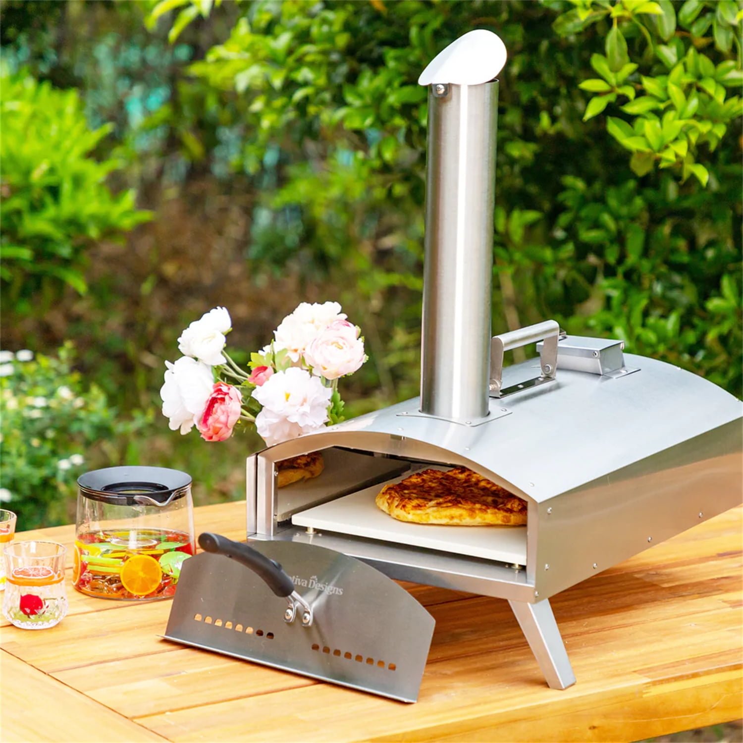 MF Studio 12 Portable Pellet Outdoor Pizza Oven with Pizza Stone