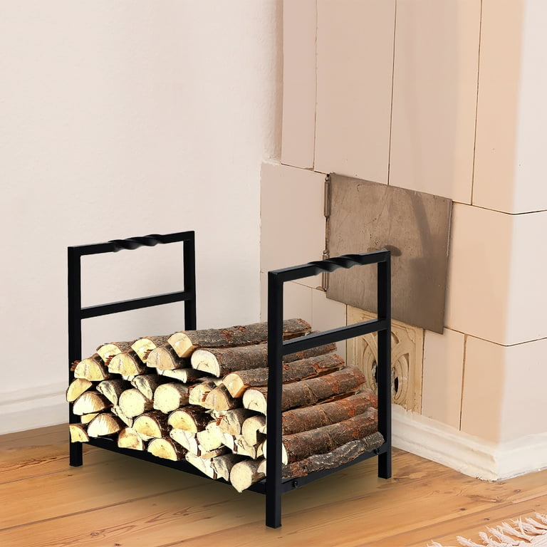 MF Studio 16 Inches Small Firewood Rack Firewood Holder with Wavy Pattern Suitable for Outdoor and Indoor MF Studio 16 Inches Small Firewood Rack Firewood Holder with Wavy Pattern Suitable for Outdoor and Indoor