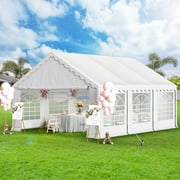 MF Studio 16' X 20' Outdoor Party Tent Heavy Duty Event Canopy Tents with 6 Removable Sidewalls White