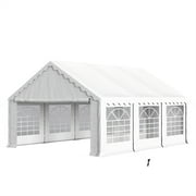 MF Studio 16'X20' Outdoor Party Tent Patio Event Shelter Canopy with 6 Removable Sidewalls, White