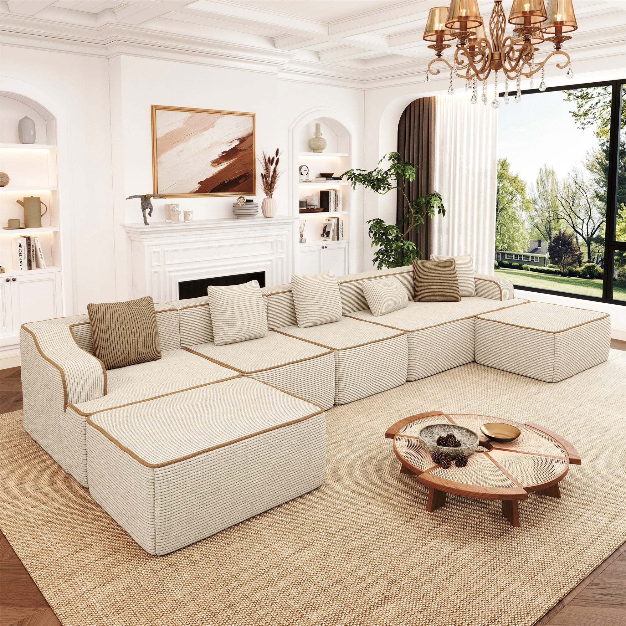 MF Studio 163" U-Shaped Cloud Couch Modular Sectional Sofa with with ...