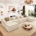 thumbnail image 1 of MF Studio 163" U-Shaped Cloud Couch Modular Sectional Sofa with with Ottomans for Living Room, No Assembly Required, Beige, 1 of 9