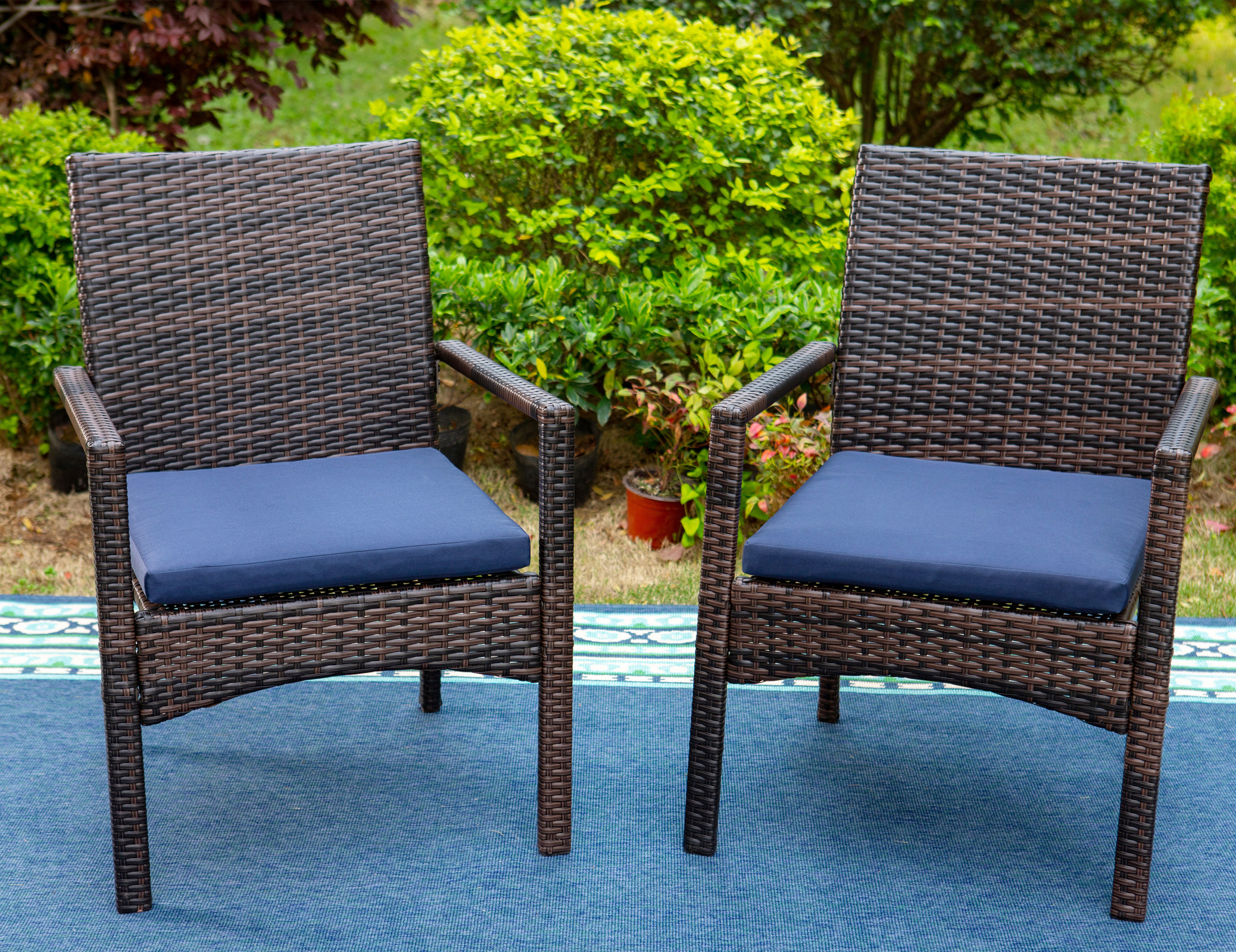 GDF Studio Primo Outdoor Wicker Standing Basket Chair with Cushion