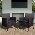 thumbnail image 1 of MF Studio 2 Pieces Outdoor Rattan Dining Chairs, All Weather PE Rattan Wicker Chairs with Cushion and Wooden Armrest, 1 of 12