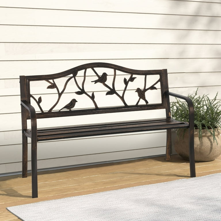 Outdoor cast iron discount bench