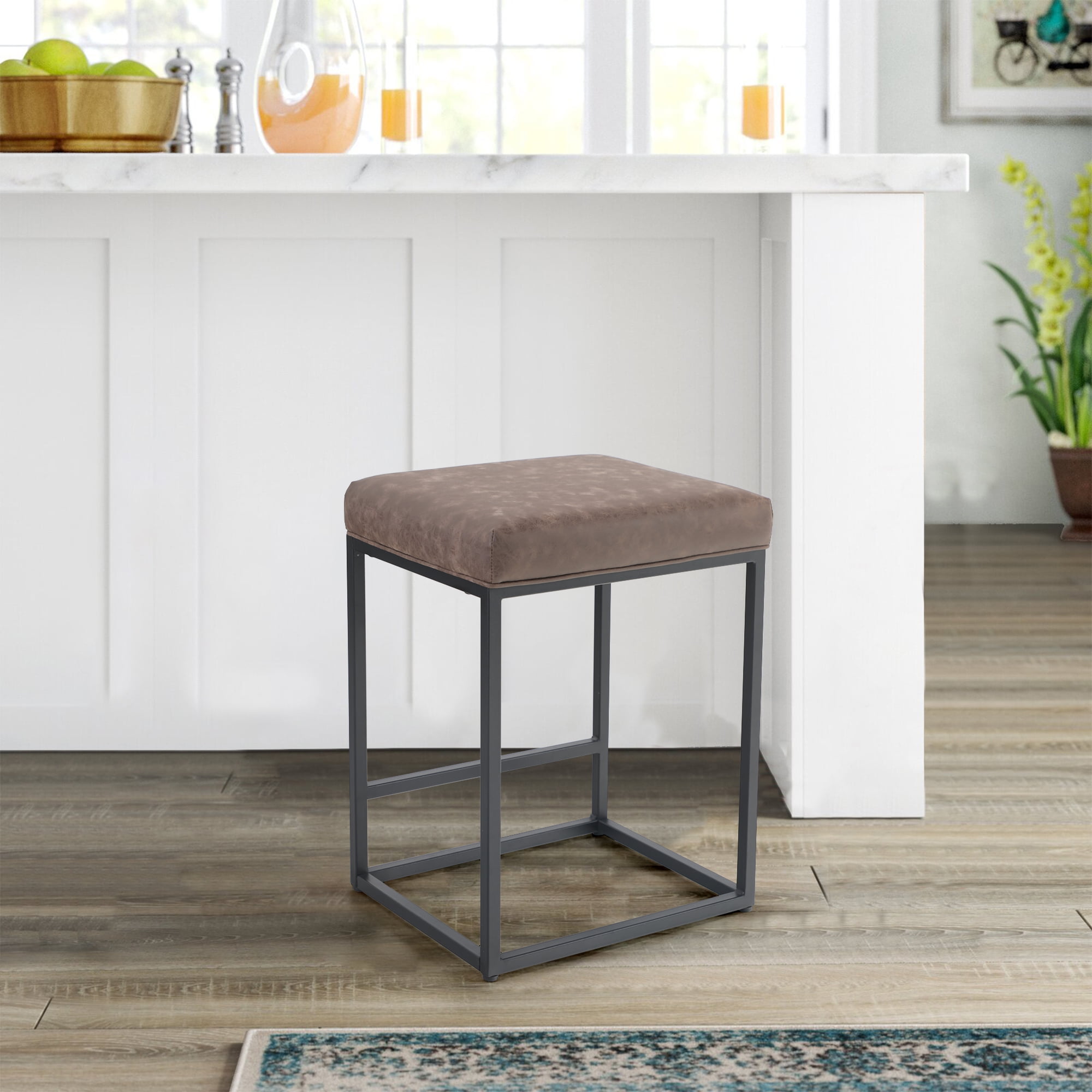 black leather modern bar stools