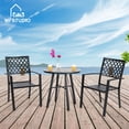 thumbnail image 1 of MF Studio 3-Piece Metal Patio Bistro Set Outdoor Accent Furniture for Yard, Porch and Garden, Black, 1 of 8