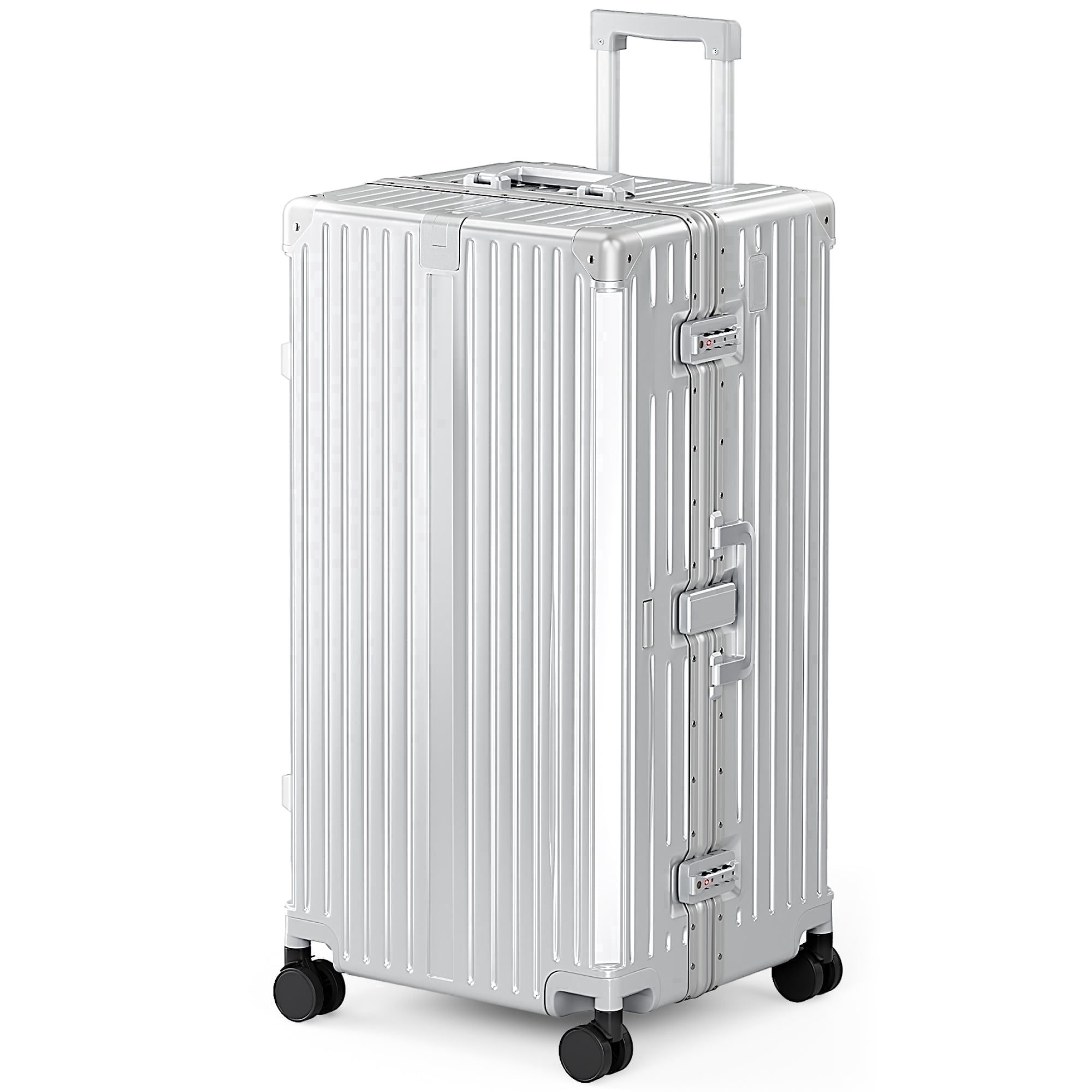 MF Studio 30 Inch Checked Trunk Luggage, Lightweight Zipperless PC ...