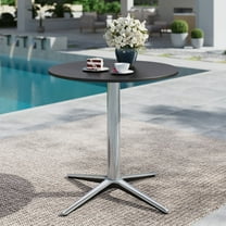 MF Studio 30" Round Metal Outdoor Patio Bistro Dining Table for 4, Black