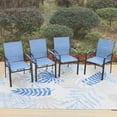 thumbnail image 1 of MF Studio 4-Piece Outdoor Patio Dining Chairs, Steel Frames with Textilene, Black & Blue, 1 of 8