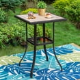 thumbnail image 1 of SUMMIT LIVING 40"H Patio Bar Table,Outdoor Bar Height Dining Table with Wooden-like Top and Metal Frame,Black, 1 of 7