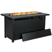 MF Studio 45" 50000BUT Propane Fire Pit Table with Lid Black