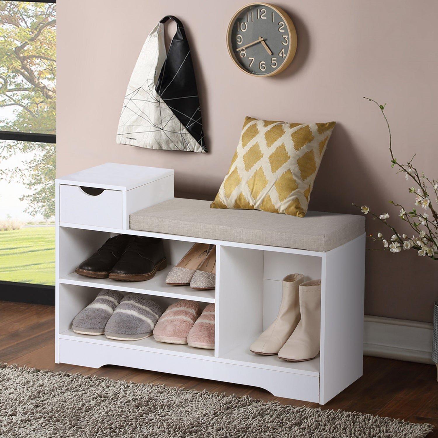 7 Pair Shoe Storage Bench