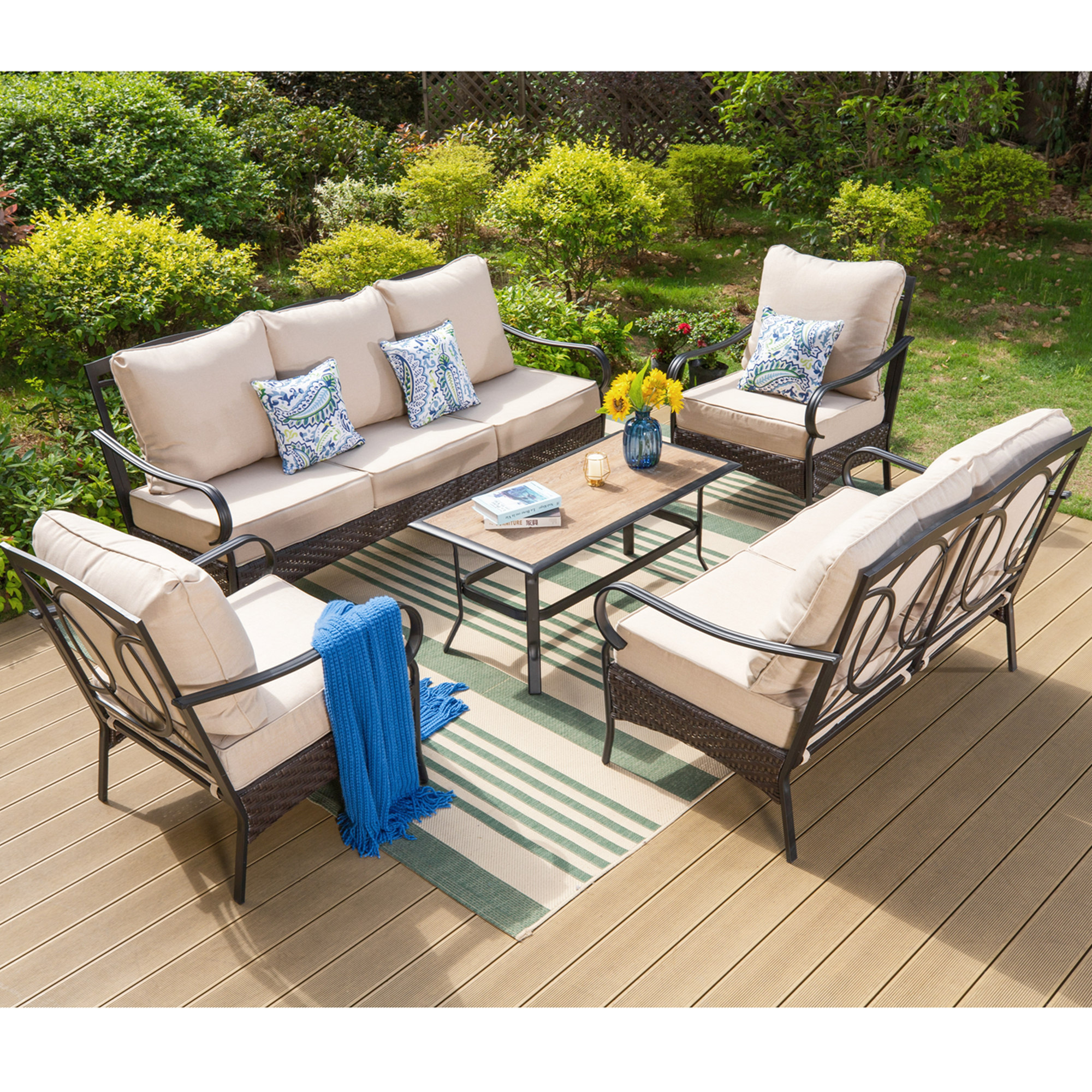 Mainstays Asher Springs Outdoor 2Piece Loveseat Sofa & Table Set