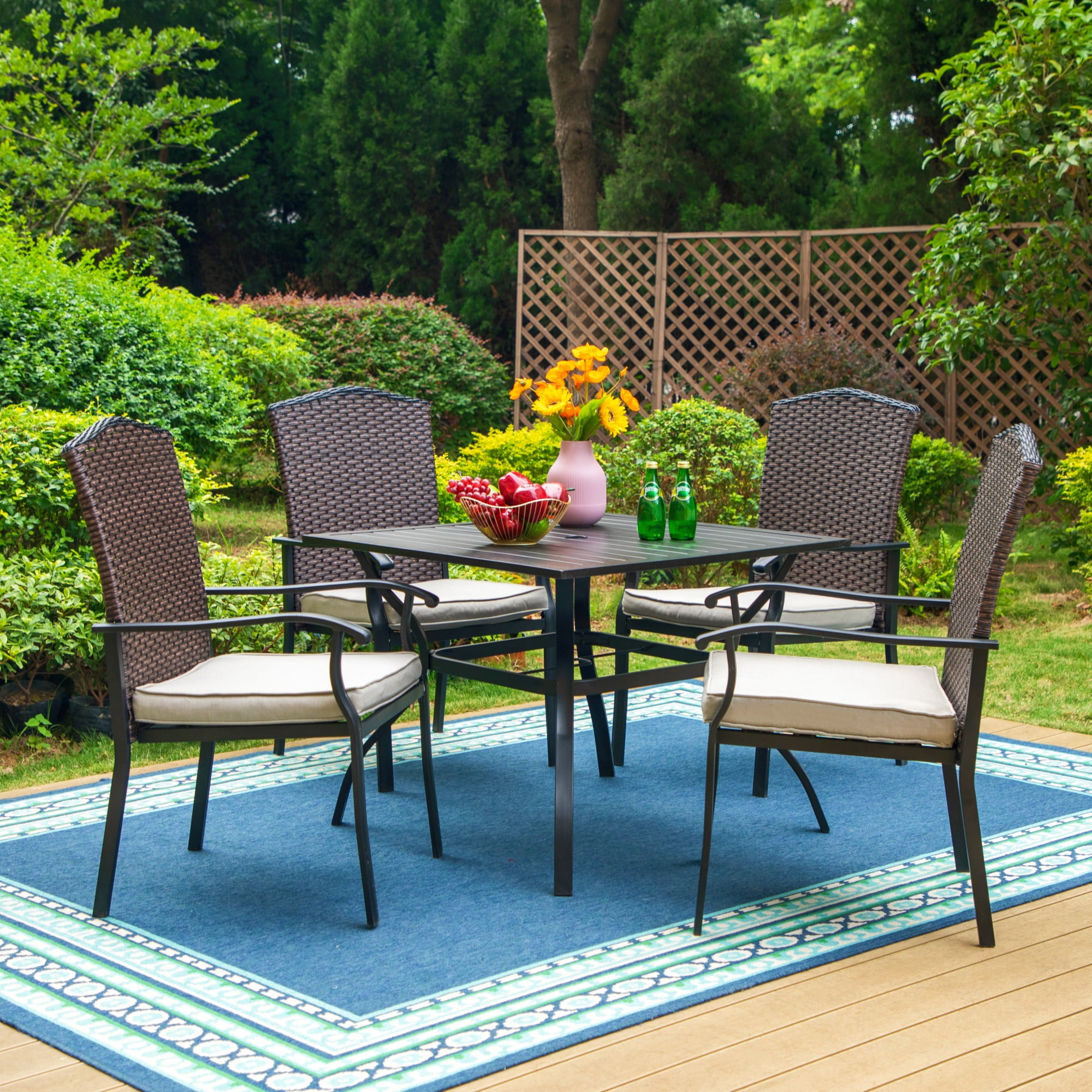 MF Studio Outdoor Patio Furniture, Piece Dining Set with Padded