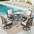 MF Studio 5Piece Outdoor Patio Dining Set with Wicker Swivel Chairs