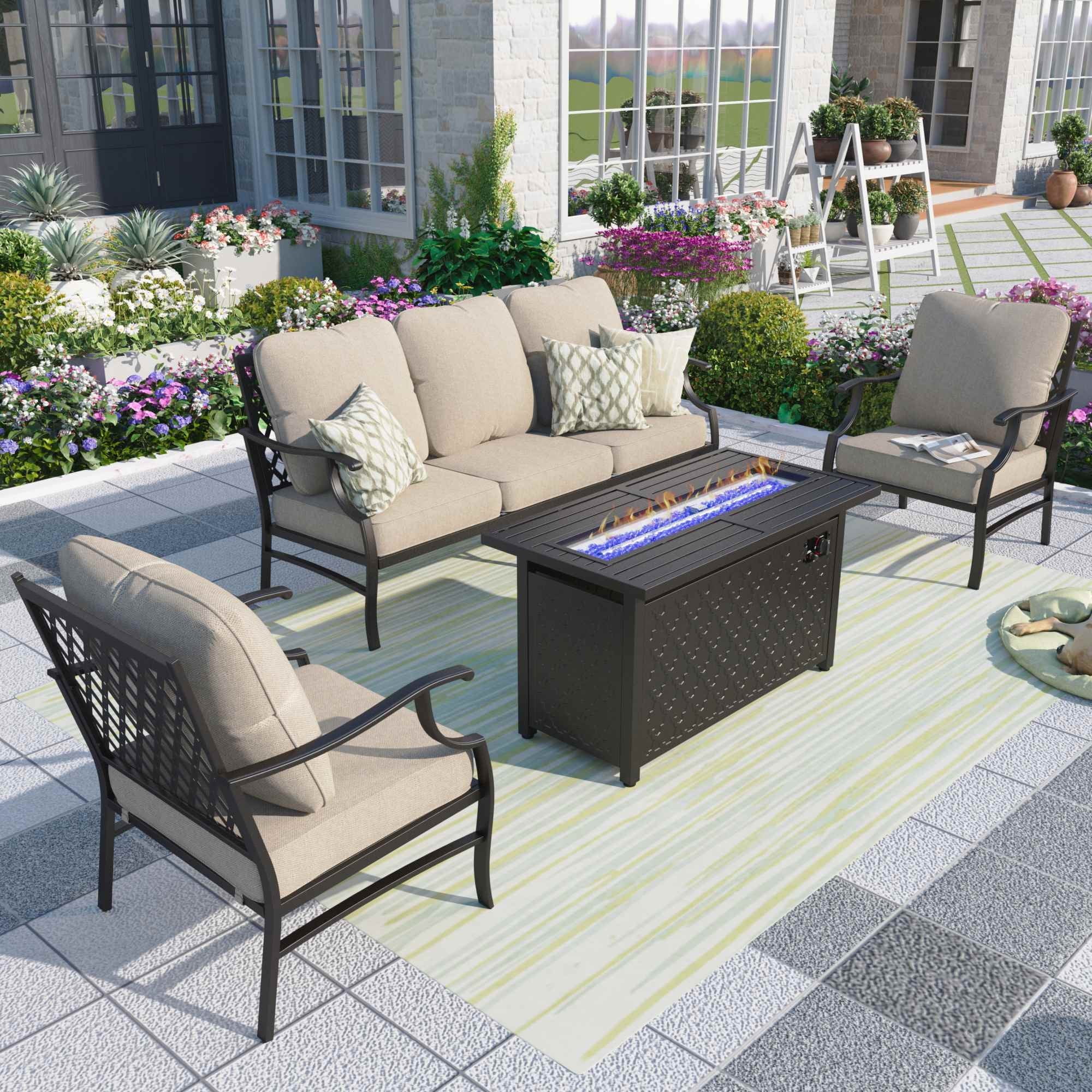 Metal patio seating discount