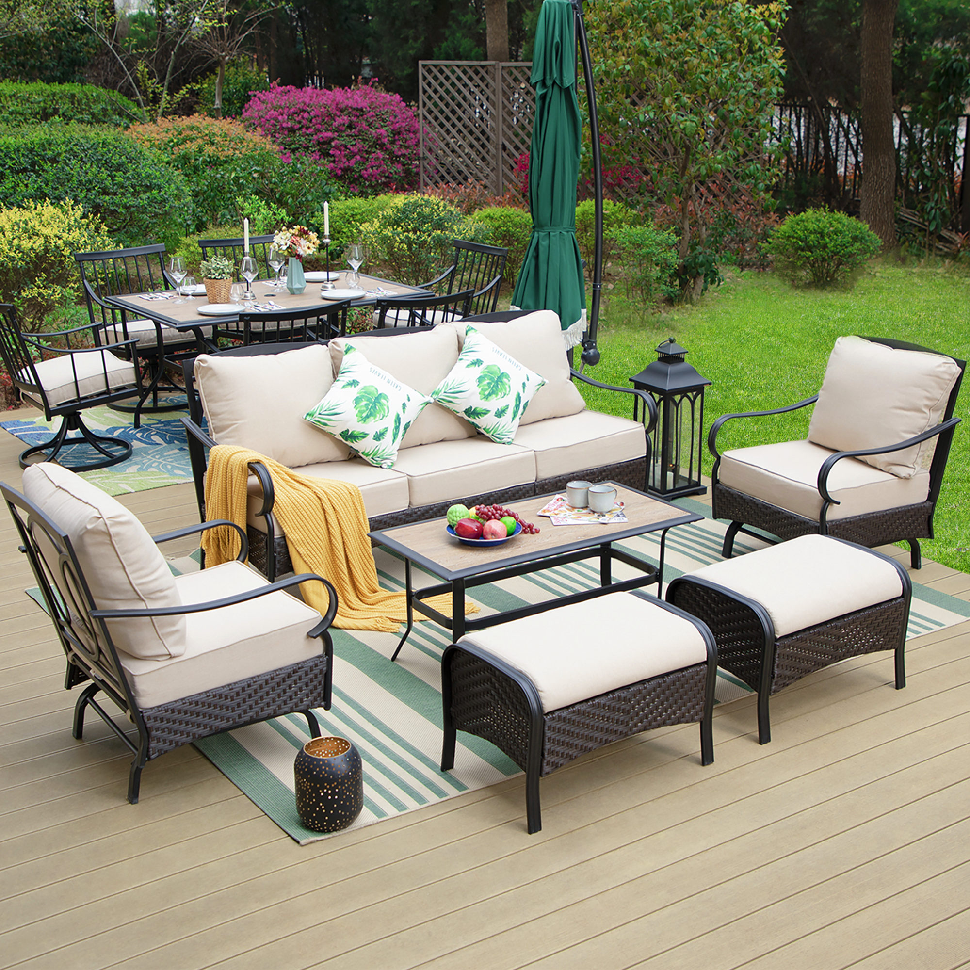 Mainstays Wentworth Patio Chat Set with Ottomans