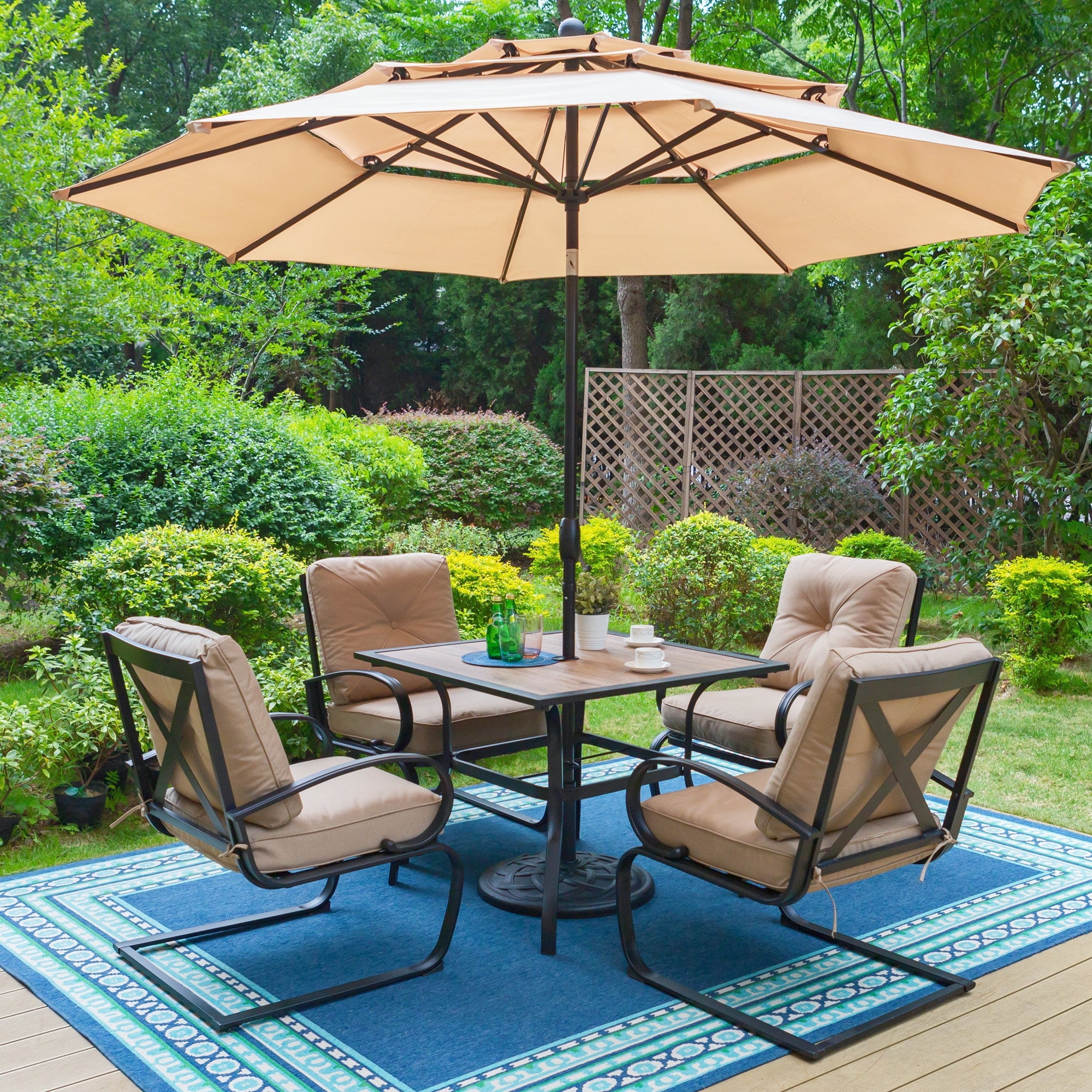 Deck table umbrella set sale