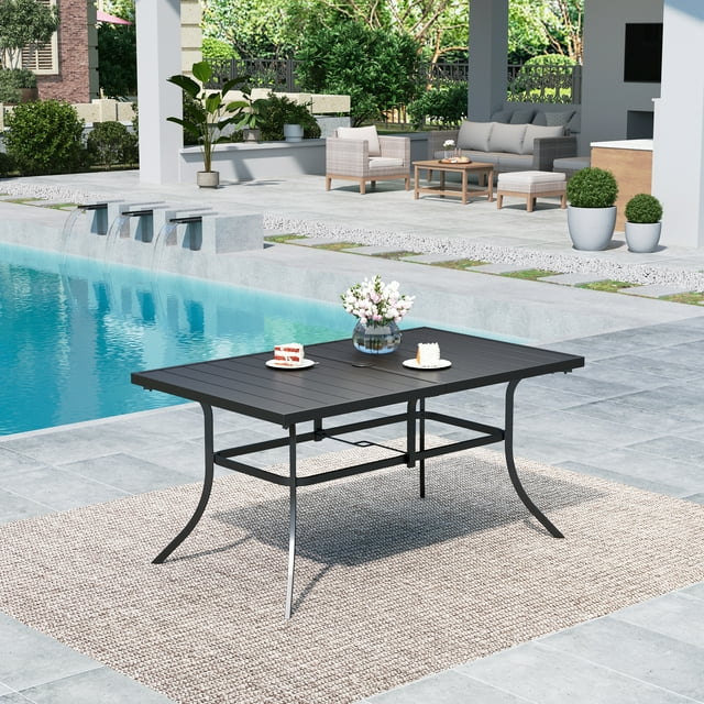 MF Studio 60" x 35" Rectangle Outdoor Patio Dining Table for 6Person