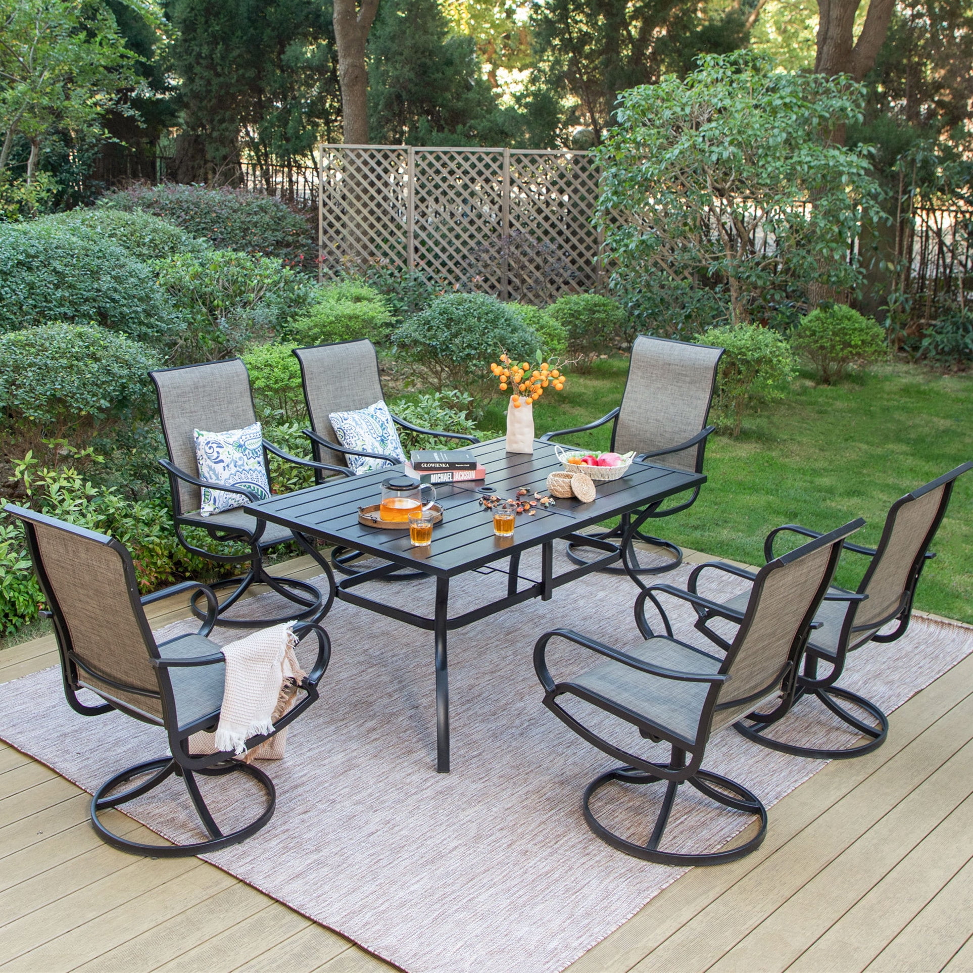 MF Studio 7 Piece Outdoor Dining Set with Swivel Liberia Ubuy