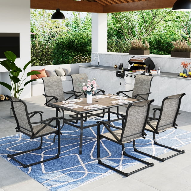 Free Shipping! MF Studio 7Piece Outdoor Patio Dining Set with 6