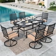 thumbnail image 1 of SUMMIT LIVING 7-Piece Outdoor Patio Dining Set with Swivel Cushioned Chairs & 6 Person Table, Black, 1 of 12