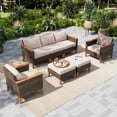 thumbnail image 1 of MF Studio 7 Piece Patio Conversation Set  Outdoor Wicker Furniture Set Beige, 1 of 10