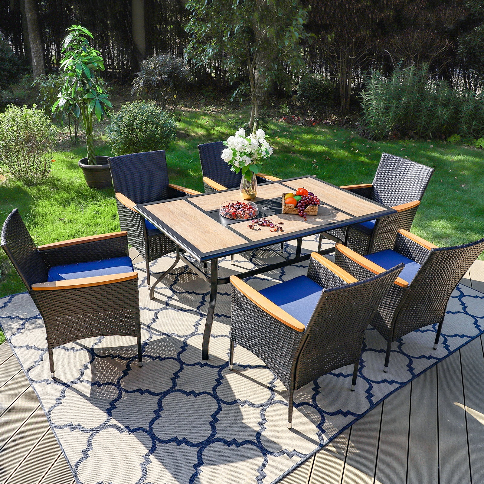 MF Studio 7 Pieces Indoor Furniture Outdoor Patio Dining Set