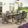 thumbnail image 1 of MF Studio 7 Pieces Patio Dining Sets with 6 Swivel Dining Chairs and 1 Rectangular 60" Expandable Dinining Table Suitable for 6 People, Black, 1 of 12