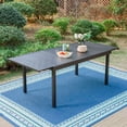 thumbnail image 1 of MF Studio 8-Person Expandable Patio Outdoor Dining Table with Extension Leaf, Modern Pattern Tabletop, Black, 1 of 8