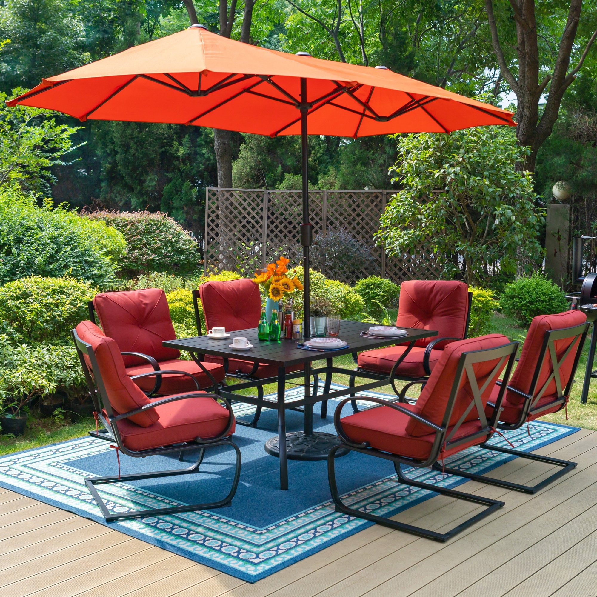 Patio table and chairs with umbrella walmart discount