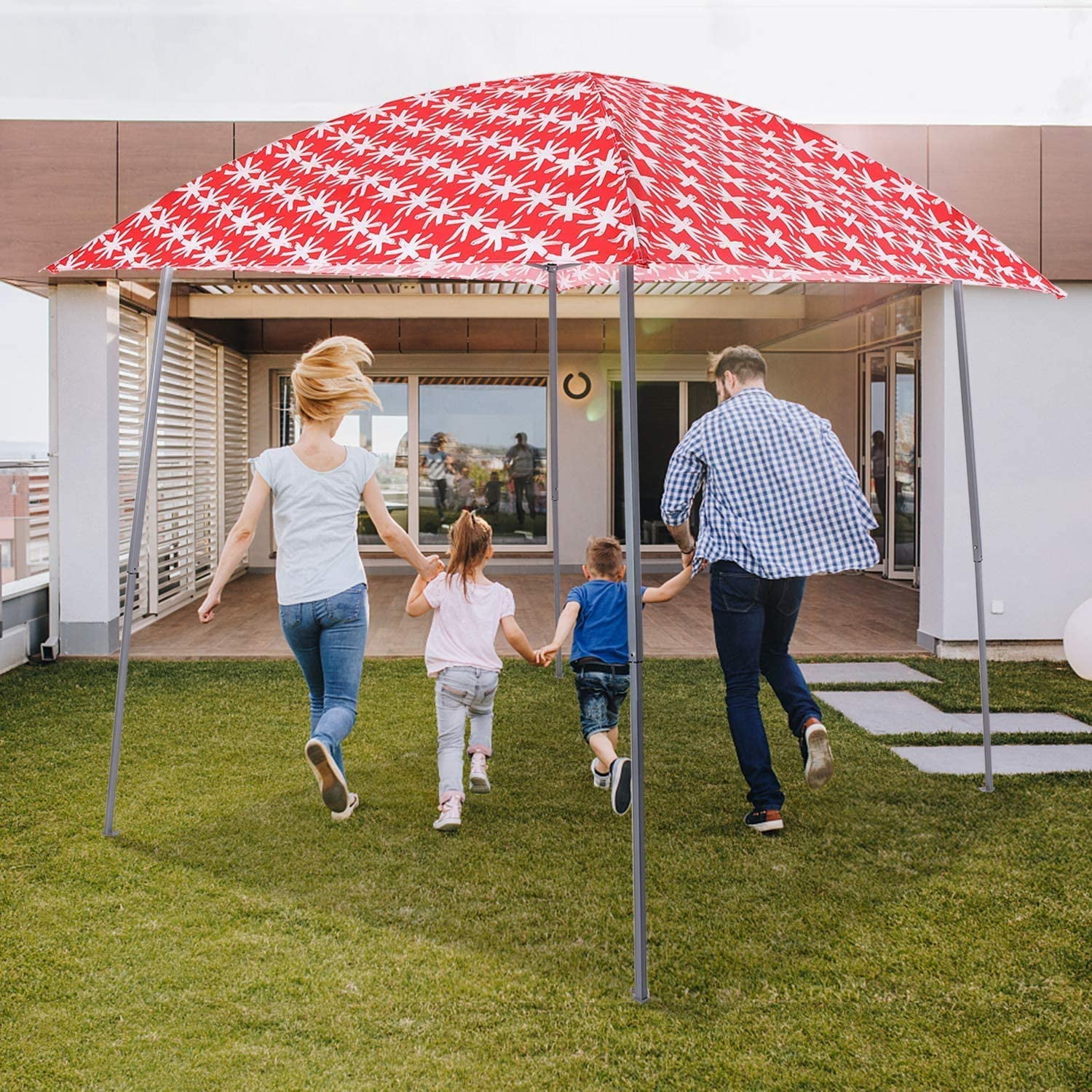 MF Studio 8'x8' Lightweight Slant Leg Canopy Portable Decorative Patio Tent, Perfect for Outdoor