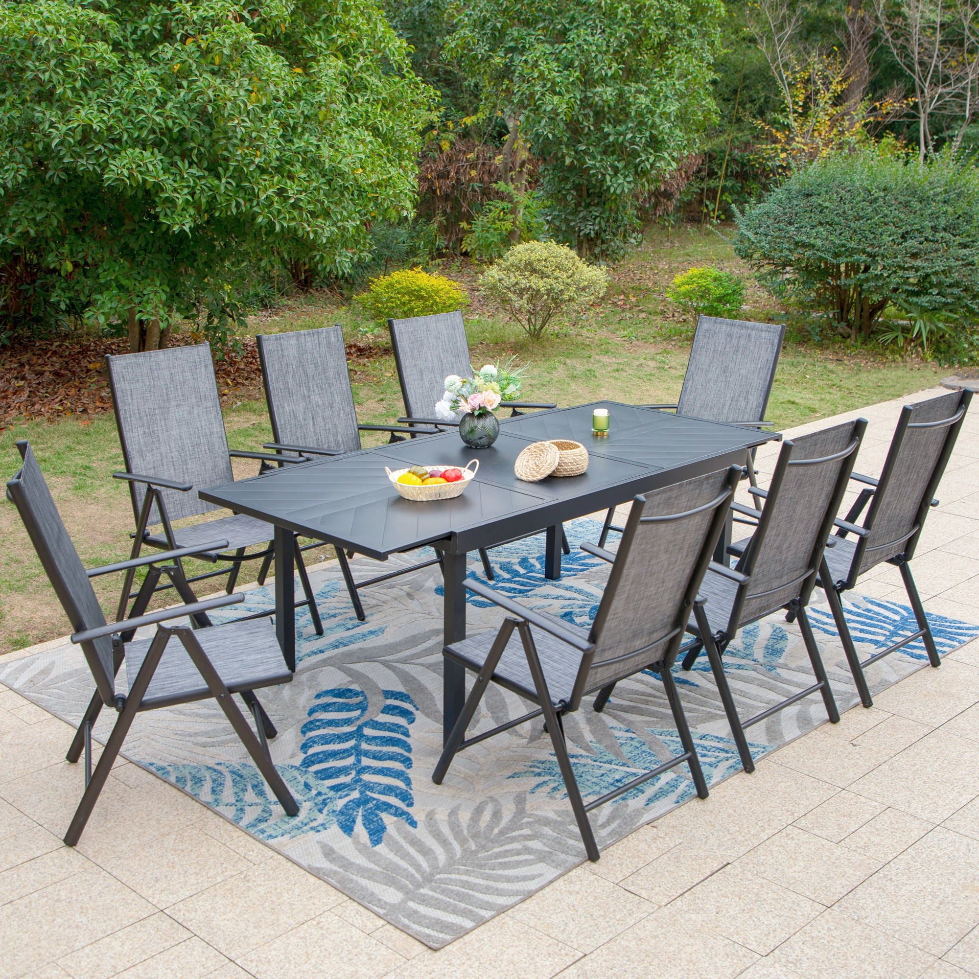 MF Studio 9 Piece Outdoor Dining Set with Expandable