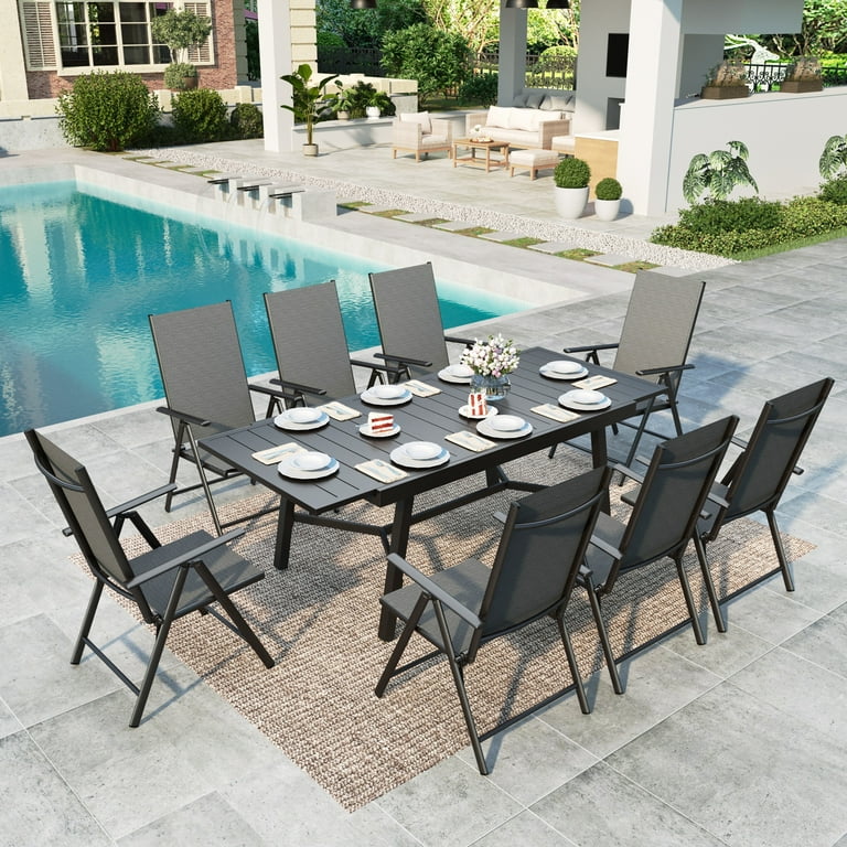 MF Studio 9 Piece Outdoor Dining Set with Expandable