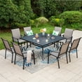 MF Studio 9Piece Outdoor Patio Dining Set with Large Square Table & 8