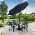 thumbnail image 1 of MF Studio 9ft Navy Blue Octagon Market Patio Umbrella, Crank & Push Button Tilt, UV Resistant, 1 of 8