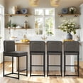 thumbnail image 1 of MF Studio Bar Stool with Back Set of 4, 24" Counter Height Bar Stool with 3.5" Cushion for Kitchen Dining, Gray, 1 of 9
