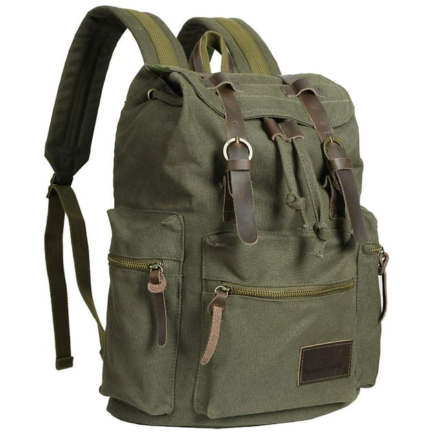 MF Studio Canvas Backpack Vintage Casual Bag Shoulder Sling Daypack Drawstring Travel Rucksack
