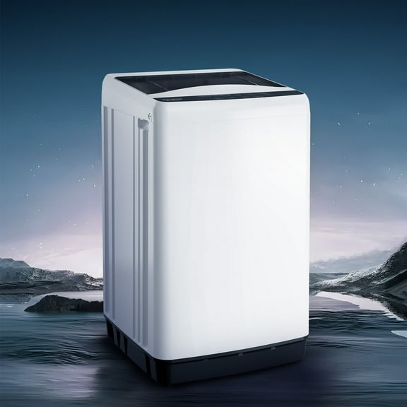 MF Studio Compact Washing Machine, LED Display 10 Wash Programs 6 Water Levels 3 Water Temperatures, 1 Cu.ft Top-Load Compact Washer Machine for Apartment, Dorm