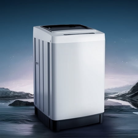 SUMMIT LIVING 1.5 Cu.ft Compact Washing Machine, LED Display 8 Wash Programs 10 Water Levels 3 Water Temperatures, Top-Load Compact Washer Machine for Apartment, Dorm