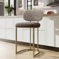 thumbnail image 1 of Summit Living Counter Height Bar Stool with Back, 24.8" Modern PU Upholstered Bar Chair with Metal Frame, Brown, 1 of 6