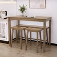 thumbnail image 1 of SUMMIT LIVING Counter Height Bar Table Set with Bar Stool and Bench, 4-Piece Wood Dining Table Set for Small Space, Rustic Caramel, 1 of 9