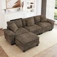 thumbnail image 1 of MF Studio L-Shaped Sectional Sofa, 124" Oversized Cloud Couch with Ottoman and Pillow, Plush Chenille Upholstery, Gray, 1 of 10