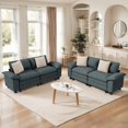 thumbnail image 1 of MF Studio Living Room Furniture Set, 4-Seat Sectional Sofa Set, Chenille Cloud Couch with 4 Pillows, Grayish Blue, 1 of 10