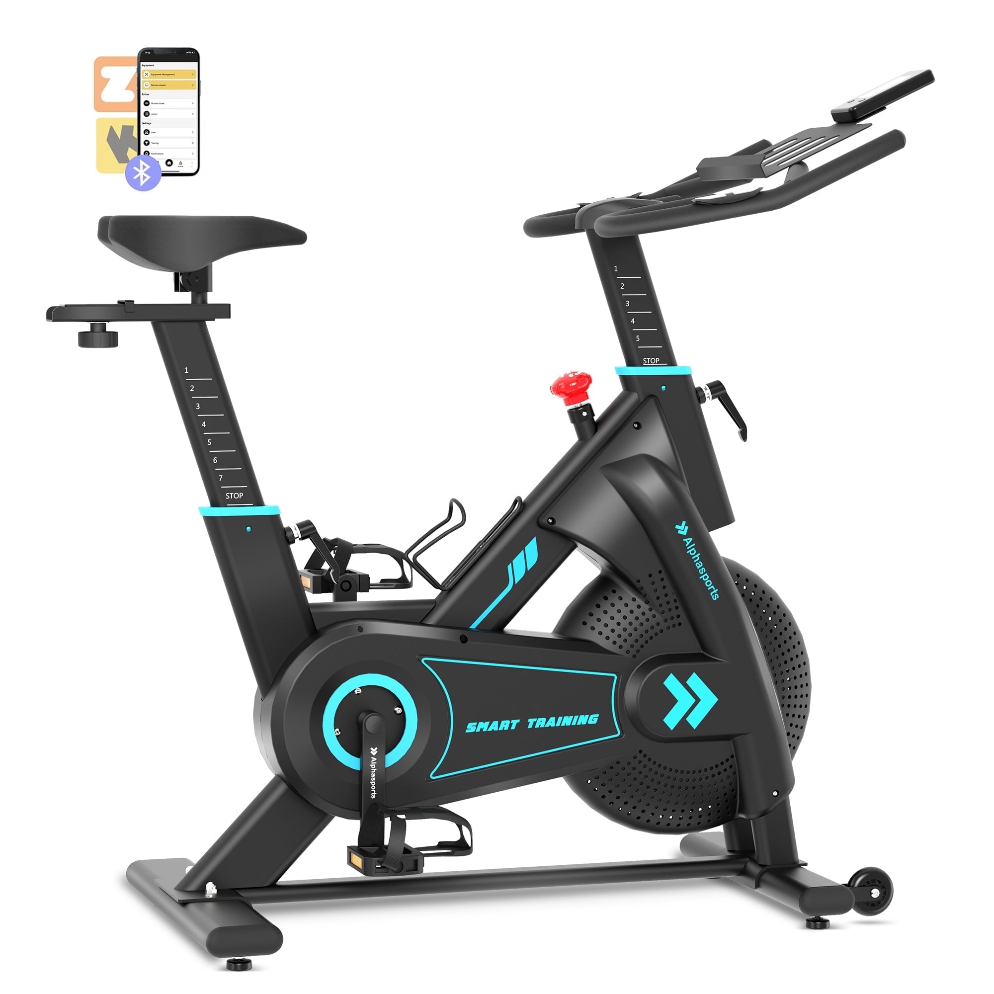 SUMMIT LIVING Magnetic Exercise Bike with 350lbs Weight Capacity & 33 lbs All-Rounded Flywheel, Low Noise Indoor Cycling Bicycle with Auto Magnetic 100 micro-Adjustable Levels Resistance